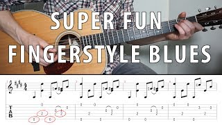 Super Fun Fingerstyle BLUES You Should Know | TABS