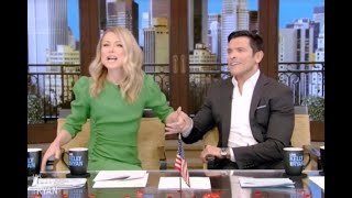 Kelly Ripa demands crowd stop applauding for husband Mark Consuelos after Live guest co-host