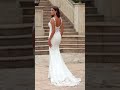 glamlora glam sheath stretch crepe lace straps sleeveless court train wedding dresses gly24w0094