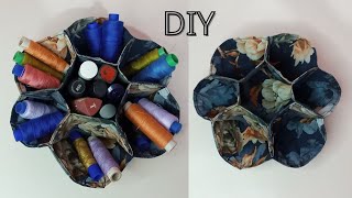 DIY Multi Compartment Fabric Storage Basket Tutorial / Fabric Tray / Organizer Fabric Storage