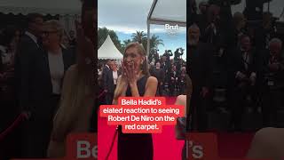 Bella Hadid’s reaction to seeing Robert De Niro at Cannes 2025.