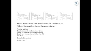 HPSG 04: Valenz, Grammatikregeln und Komplementation