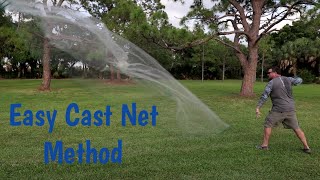 How to Throw a Large Cast Net, Easy Method, 10 to 12 foot Cast Net, no Teeth, no Spin Demonstration