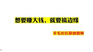 想要赚大钱，就要搞边缘---赚钱|网赚|薅羊毛|手机赚钱|挂机赚钱|网络兼职|网络赚钱|撸羊毛|赚钱项目|挂机|被动收入|撸货|赚美金|赚钱APP|京东抢购|淘宝抢购|信息差|捡漏线报|搞钱|野路子