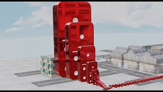 Domino Effect - The largest domino simulation on Real Footage | Animation