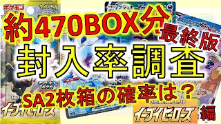 【ポケカ】封入率調査 イーブイヒーローズ最終版 約470BOX分！ SA2枚箱の確率は○%!? ポケモンカード