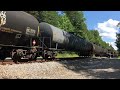 csx m692 and m653 rattle the ties on the clinchfield