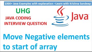 Java Program to move all  negative numbers to the start of array and positive numbers to end