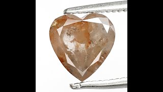 1.47 CT 7 MM Marvelous Heart Shaped Fancy Grayish Red Sparkling Multi Faceted Salt and Pepper