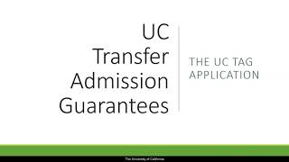How to qualify for a UC TAG