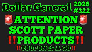 2026#322‼️🚨‼️Dollar General Couponing🚨ATTENTION‼️COUPON IS A GO‼️PAPER PRODUCT DEALS‼️MUST WATCH👀👀