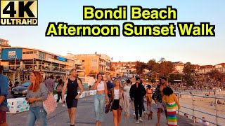 [4K]  2020 BONDI BEACH 🏄🏼‍♀️ AFTERNOON SUNSET WALK 🌅 | Sydney Walking Tour 🇦🇺