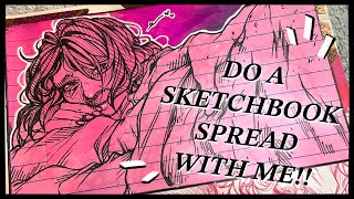 Do A Sketchbook Spread With Me!!