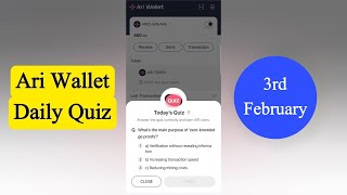 Ari Wallet Quiz Today | Ari Wallet Quiz 03 February | Ari Wallet Quiz | Ari Quiz Today