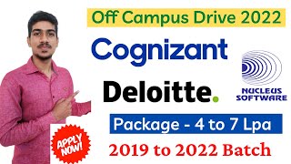 Cognizant Recruitment 2022 | Deloitte Off Campus Drive 2022 | Cognizant Freshers Hiring 2022