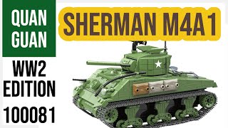 Quan Guan 100081 Sherman M4A1 Tank World War 2 Collection Speed Build | Lego Competitor