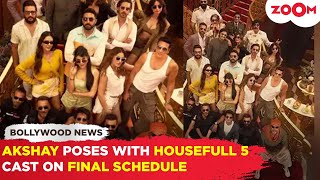 Akshay Kumar POSES with Abhishek, Sonam Bajwa \u0026 Housefull 5 cast as they cruise through final sched