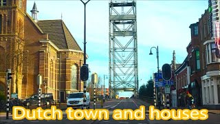 Architecture in Boskoop, South Holland, The vertical-lift bridge over the river Gouwe