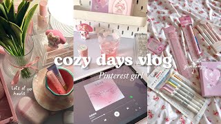 a cozy vlog 🎀💌 Pinterest girl life, stationery giveaway, hauls, what I eat + mor