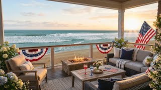 Memorial Day Weekend Beach Ambience 🇺🇸 Real Crashing Waves Sounds & Surfers | American Holiday