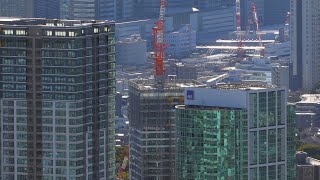 プレミストタワー白金高輪の建設状況（2022年1月22日）