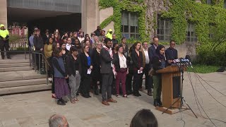 University of Chicago faculty members speak out in support of protests Monday