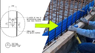 PVC Water stopper on construction joints of Rc walls