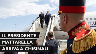 Arrivo del Presidente Mattarella all’aeroporto di Chisinau della Repubblica di Moldova