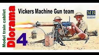 MB 1/35 Vickers Machine Gun Team-Diorama for Model Train cabine 4 #Master Box #Miniatures