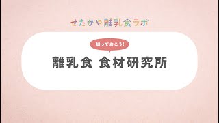 せたがや離乳食ラボ　「離乳食　食材研究所」