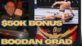 Bogdan Grad Happy After UFC Awards Him $50K for Performance of the Night | UFC Fight Night