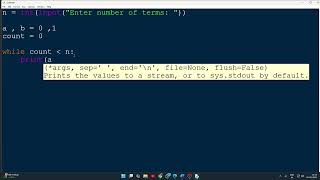 Python Program to Display Fibonacci Sequence using While Loop