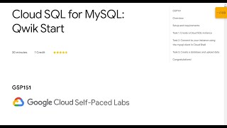 Cloud SQL for MySQL: Qwik Start Qwiklabs