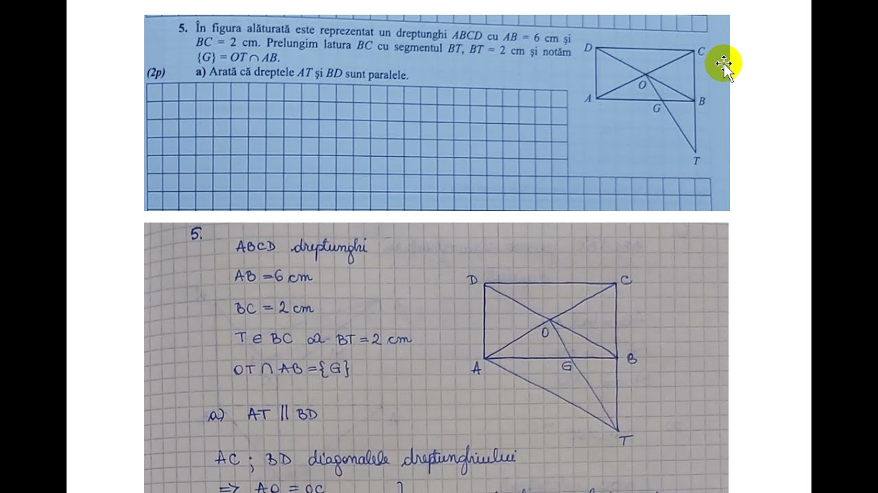 In Figura Alaturata Este Reprezentat Un Dreptunghi ABCD Cu AB=6 Cm Si ...