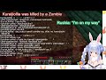 rushia roasts marine while ollie gets bullied by zombies pekora pov 【hololive eng sub】【minecraft】