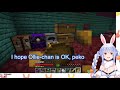 rushia roasts marine while ollie gets bullied by zombies pekora pov 【hololive eng sub】【minecraft】