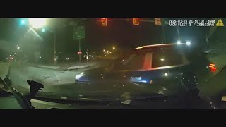 Dashcam, bodycam footage shows Akron police cruiser crashing into vehicle at nearly 70 mph