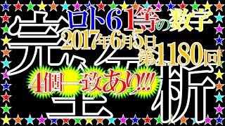 ロト６【第1180回】１等当せん数字を完全分析