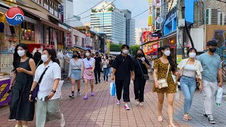 [4K] Seoul Heat Wave Warning - Hongdae, Yeonnam-dong cafe alley, Weekend Afternoon. 4K Seoul Korea.