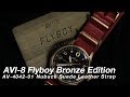 AVI-8 Man Flyboy Bronze Edition Nubuck Suede Leather Strap AV-4042-01