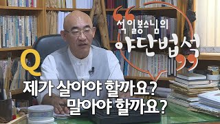 석일봉스님의 야단법석 제2회... 제가 살아야 할까요? 말아야 할까요?