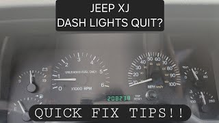 Jeep XJ dash lights quit? Quick Fix!