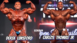 Derek Lunsford VS Carlos Thomas Jr Physique Comparison