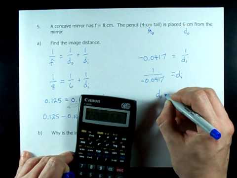 What is the image distance and image height of a 7.00 cm tall object?