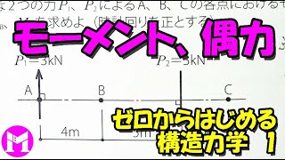 1　モーメント、偶力　【構力マラソン】ゼロからはじめる構造力学