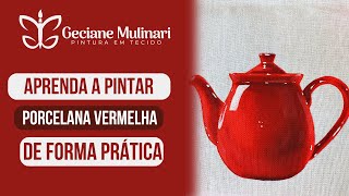 Aprenda a pintar porcelana vermelha no tecido | Pintura em Tecido