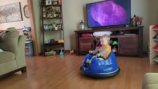 Leland on his Kidzone bumper car