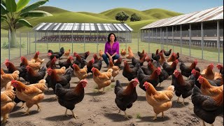 Process of raising commercial chickens in large quantities. Shorten raising time for high profits