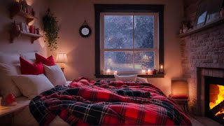 Snowstorm night, sleep in such a warm little house! Fireplace, sound of wind and snow p58