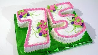 3 д Кремовый торт цифра Как украсить торт кремом Cream cake figure How to decorate cake with cream